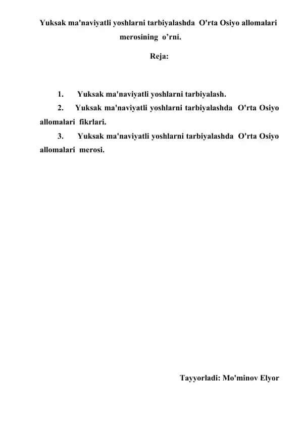 O'rta Osiyo allomalari merosi