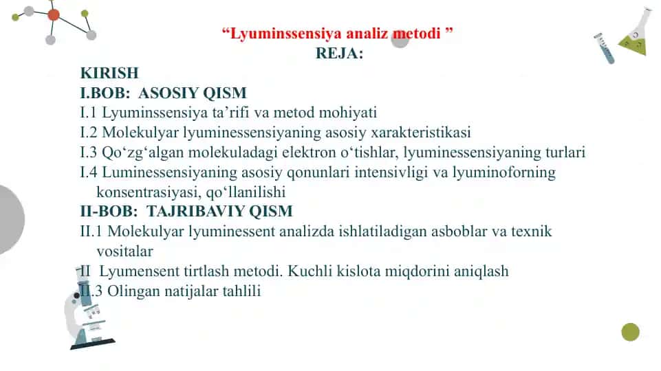 Lyuminssensiya analiz metodi