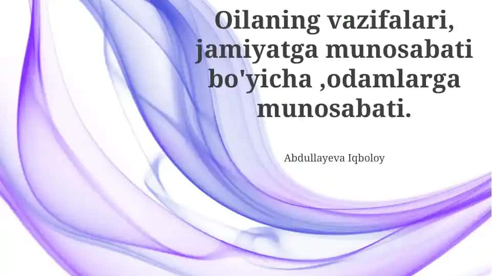 Oila va Jamiyat O'rtasidagi Aloqa