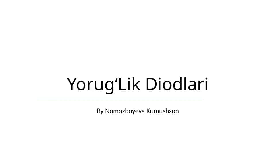 Yorug‘Lik Diodlari