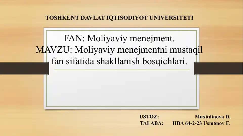 Moliyaviy menedjment