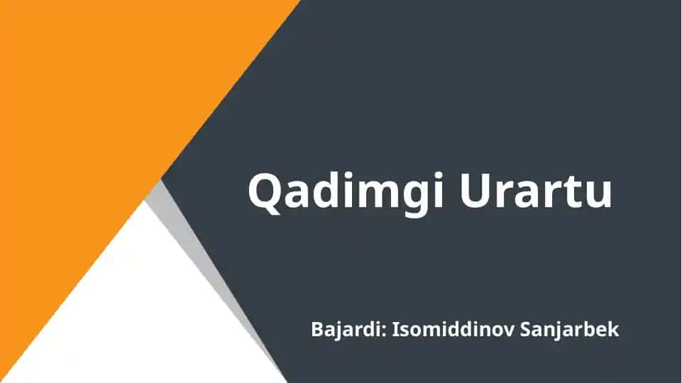 Urartu haqida ma'lumotlar