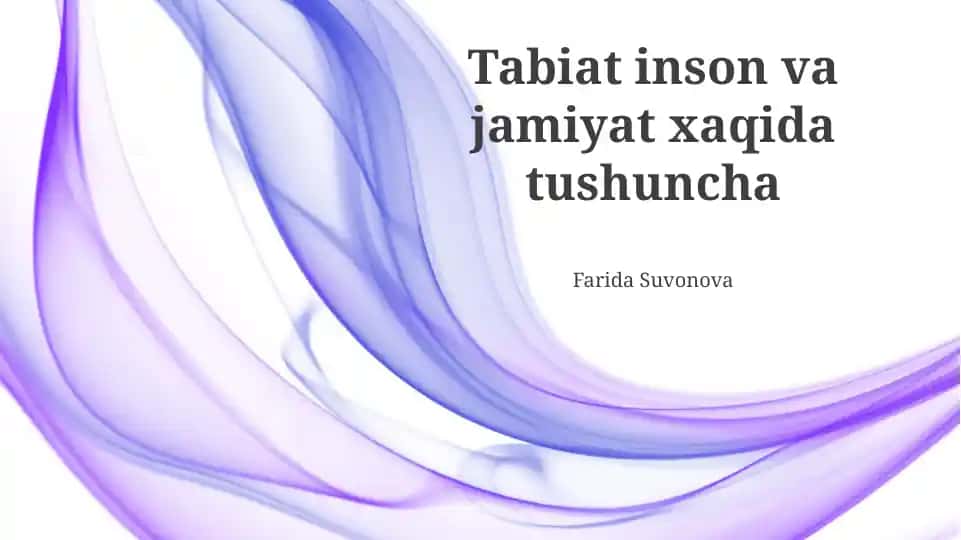 Tabiat, Inson va Jamiyatning O'zaro Aloqasi