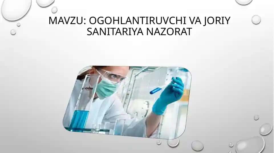 Ogohlantiruvchi va joriy sanitariya nazorat