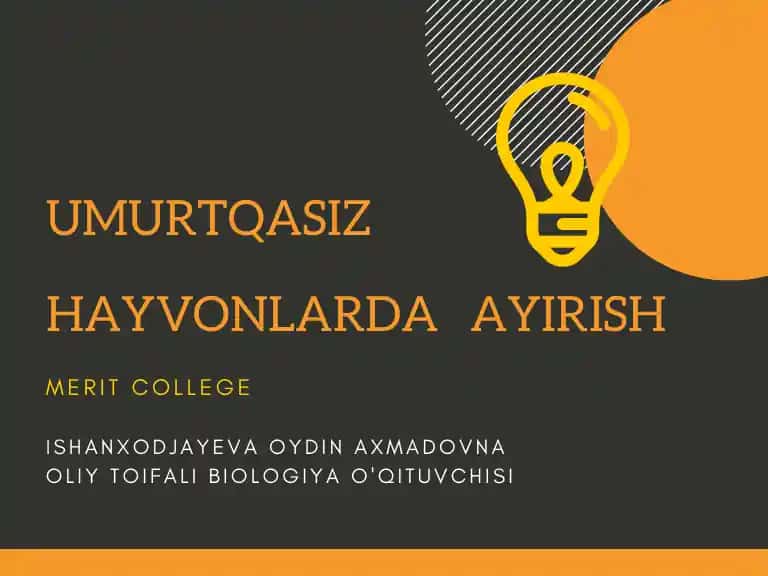 Ayirish jarayoni haqida ma'lumotlar