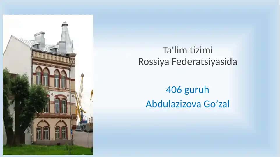 Rossiya Federatsiyasida ta'limning huquqiy asoslari