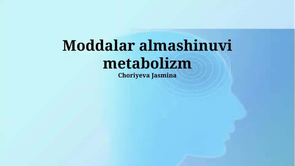 Moddalar almashinuvi metabolizm