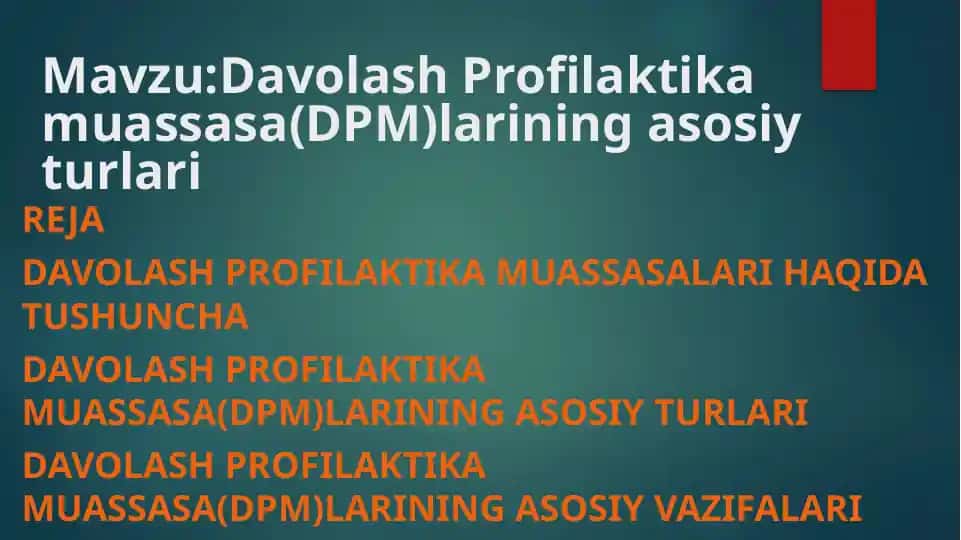 Davolash Profilaktika Muassasalari