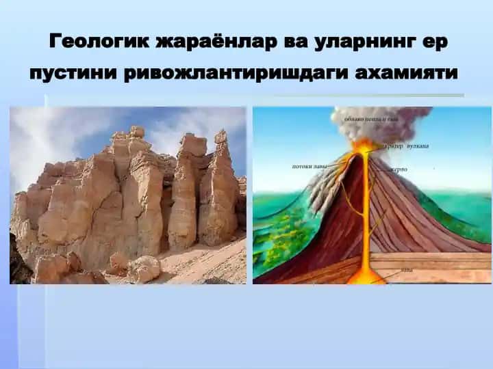 Геологик жараёнлар ва уларнинг ер пустини ривожлантиришдаги ахамияти