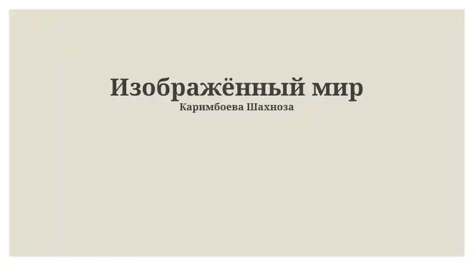Изображённый мир