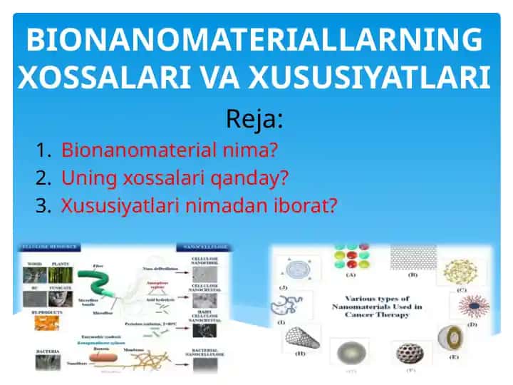 Various types of Nanomaterials Used in Cancer Therapy