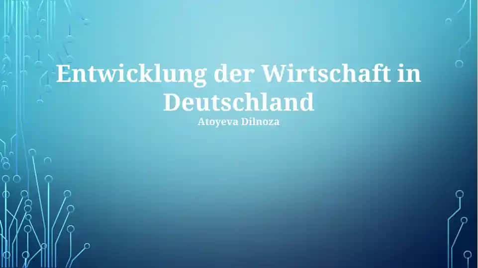 Entwicklung der Wirtschaft in Deutschland