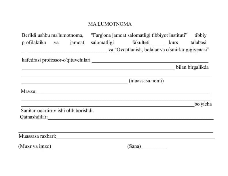 MA'LUMOTNOMA