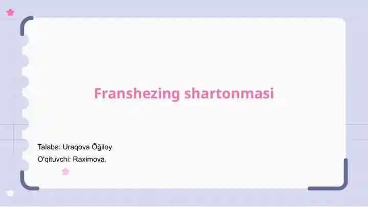 Franshezing shartonmasi