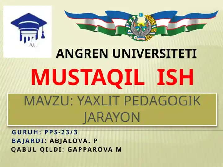Yaxlit pedagogik jarayon