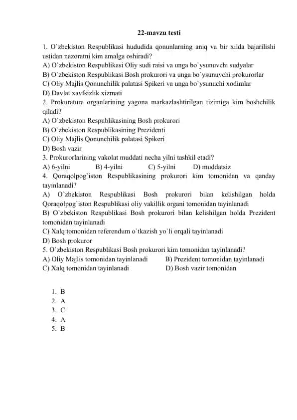 22-mavzu testi