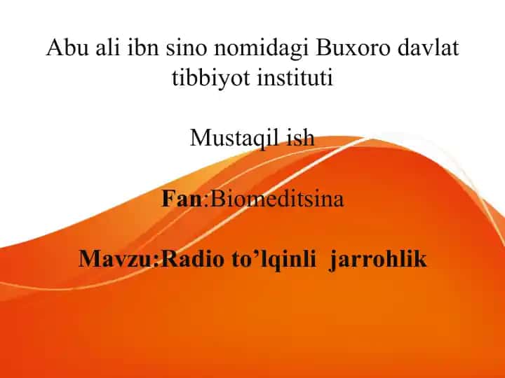 Radio to‘lqinli jarrohlik