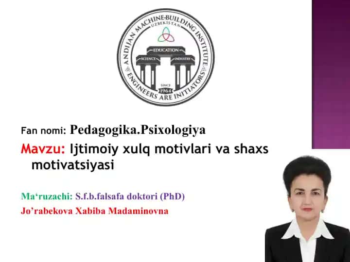 Ijtimoiy xulq motivlari va shaxs motivatsiyasi