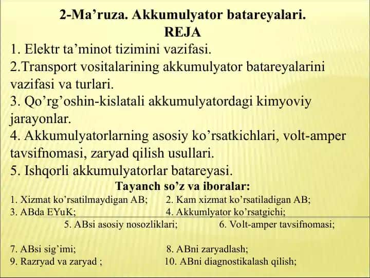 Akkumulyator batareyalari