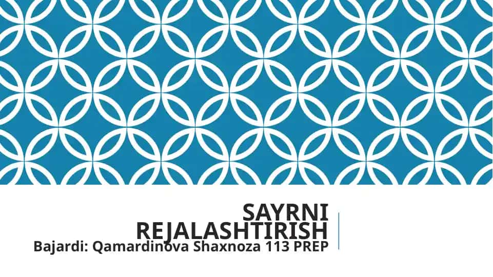Sayrni rejalaştirish