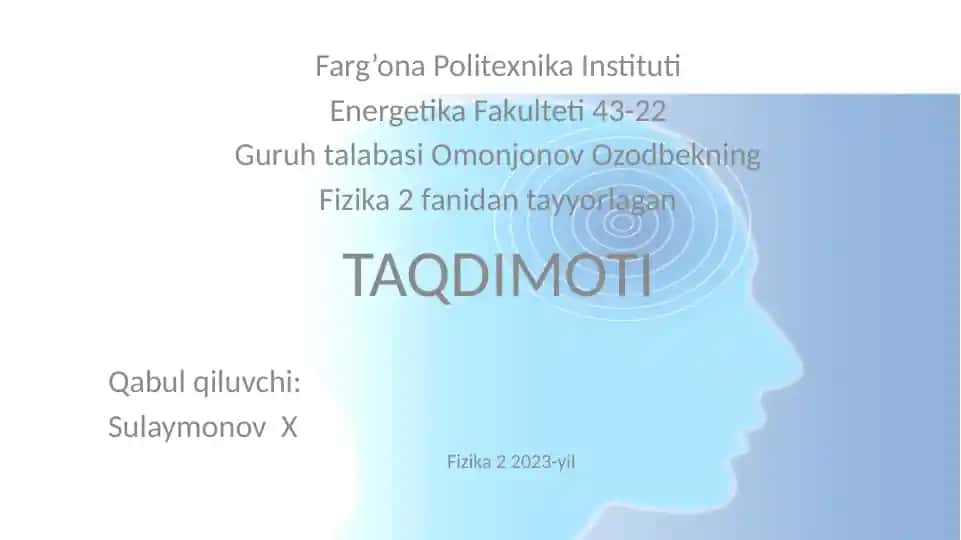 ELEKTRMAGNIT INDUKSIYA HODISASINIG FARADEY-MAKSVEL TALQINI