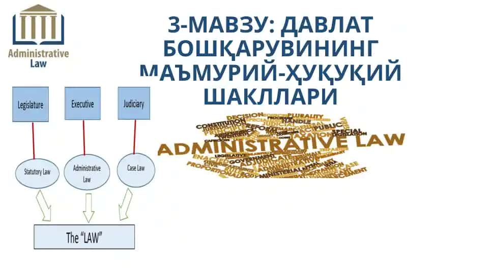 Davlat boshqaruvining ma'muriy-huquqiy shakllari