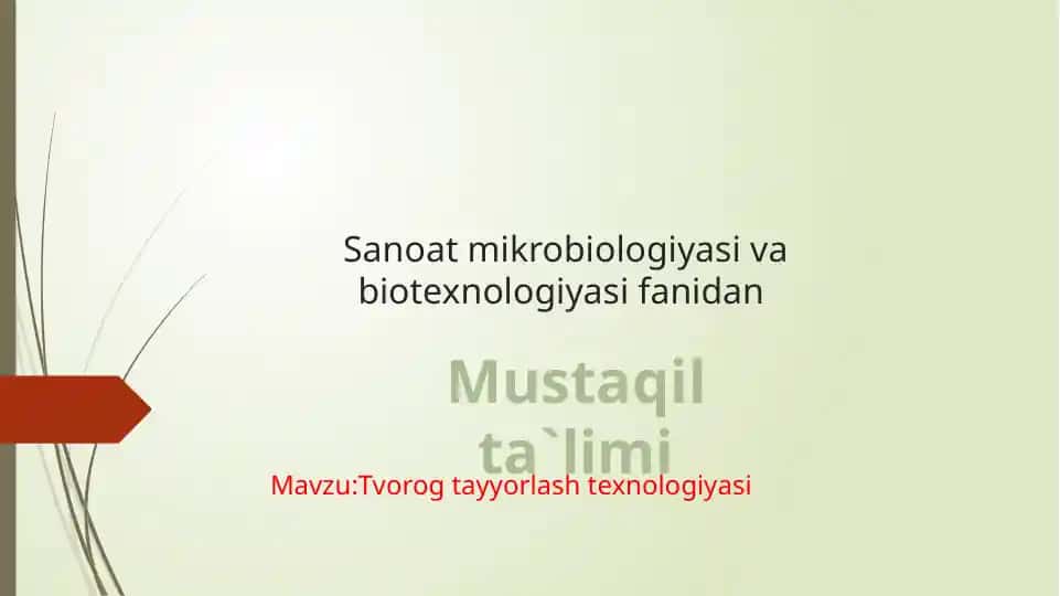 Tvorig tayyorlash texnologiyasi