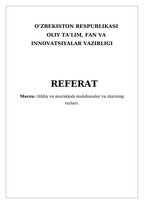 Sodd va Murakkab Bayonotlar