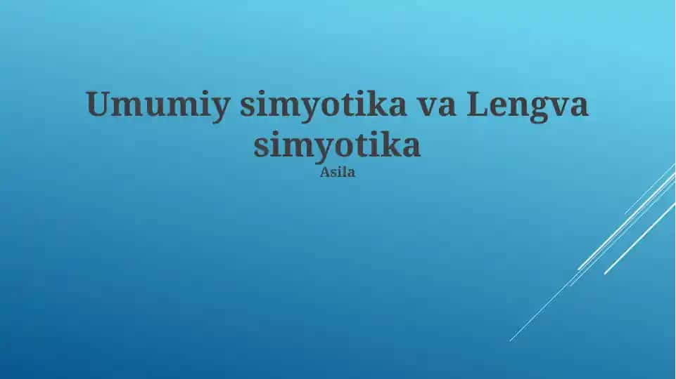 Umumiy simyotika va Lingvistik Semiotika