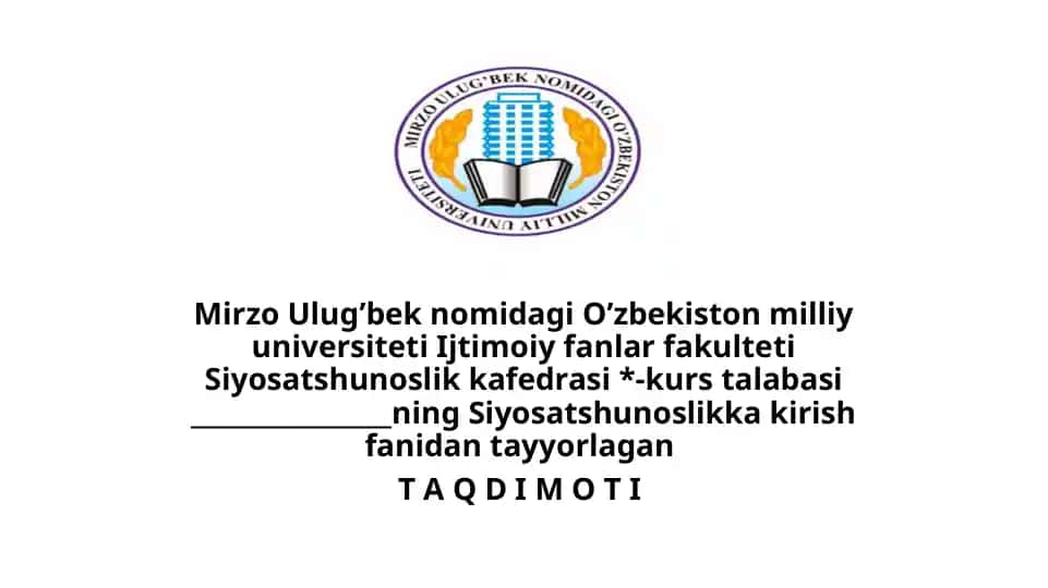 Qadimgi Sharq va G‘arbdagi Siyosiy Ta’limotlar