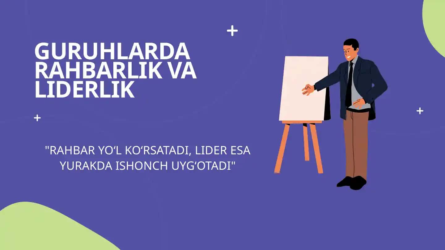 Guruhlarda Rahbarlik va Liderlik Tushunchalari