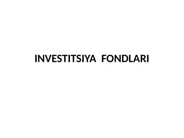 INVESTITSIYAFONDLARI