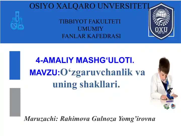 O'zgaruvchanlik va uning shakllari