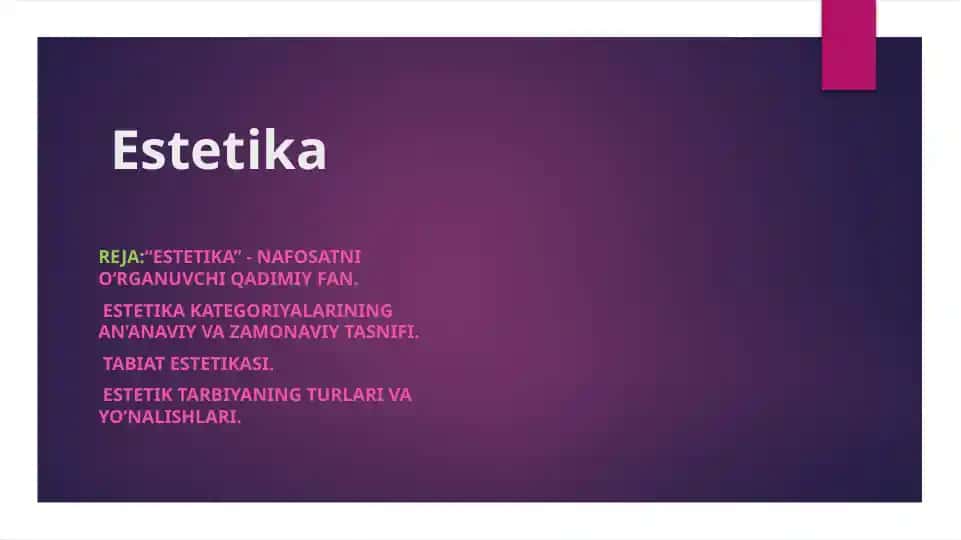 Estetika