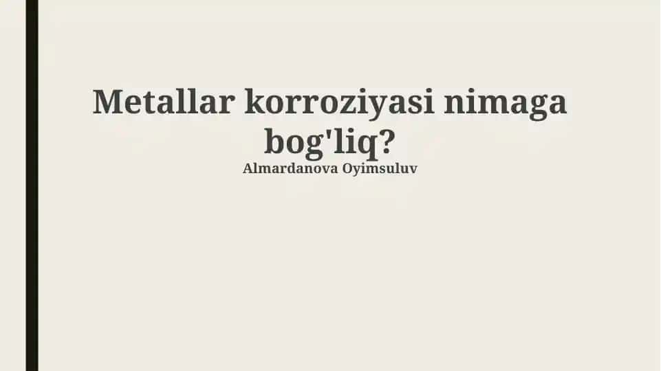 Metallar korroziyasi