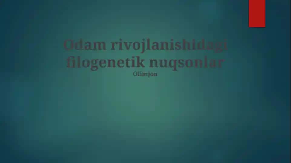 Filogenetik Nuqsonlar va O'rtganish