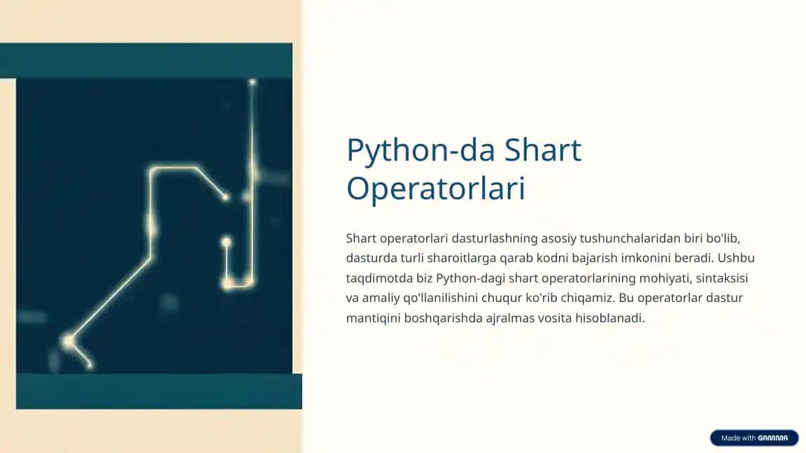 Python-da Shart Operatorlari