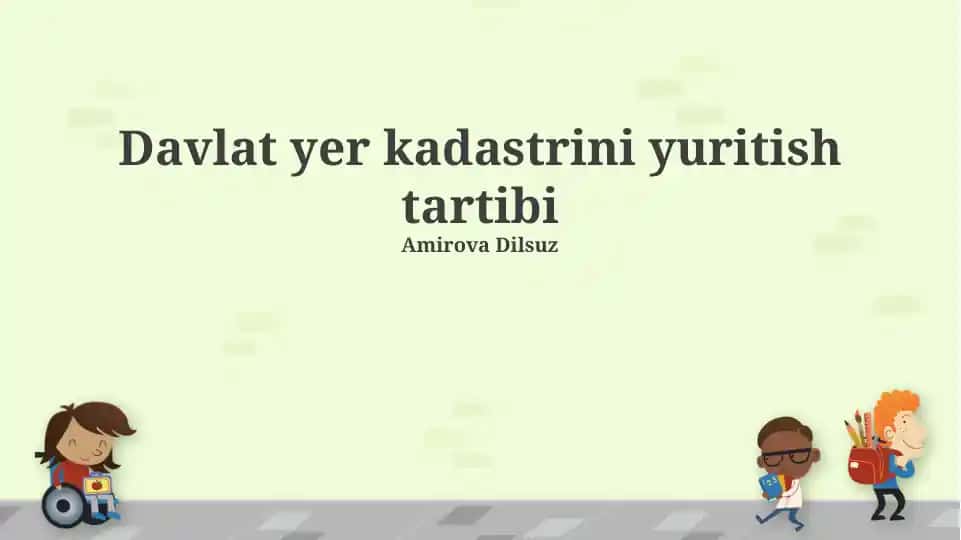 Davlat Yer Kadastrini Yuritish Tartibi