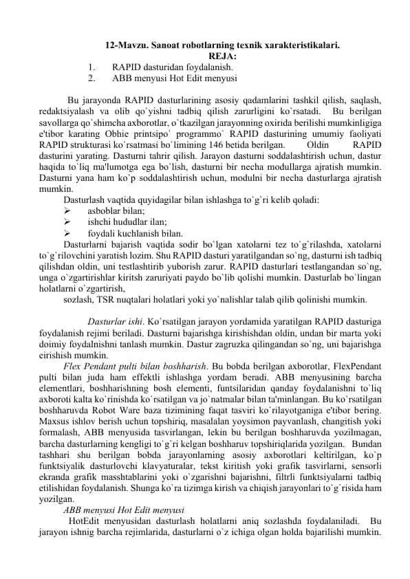 Sanoat robotlar texnikasi