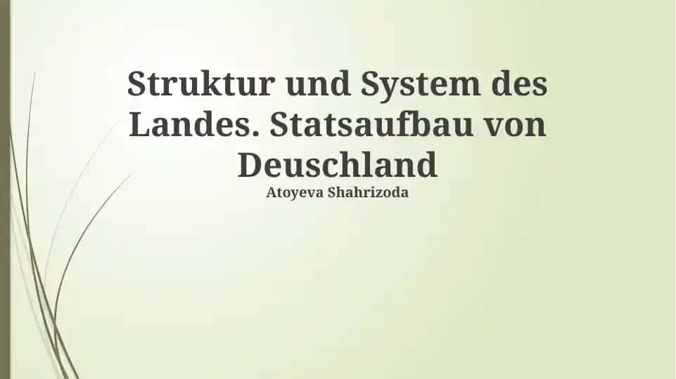 Struktur und System des Landes. Statsaufbau von Deuschland