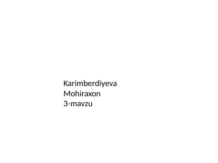 Karimberdiyeva Mohiraxon