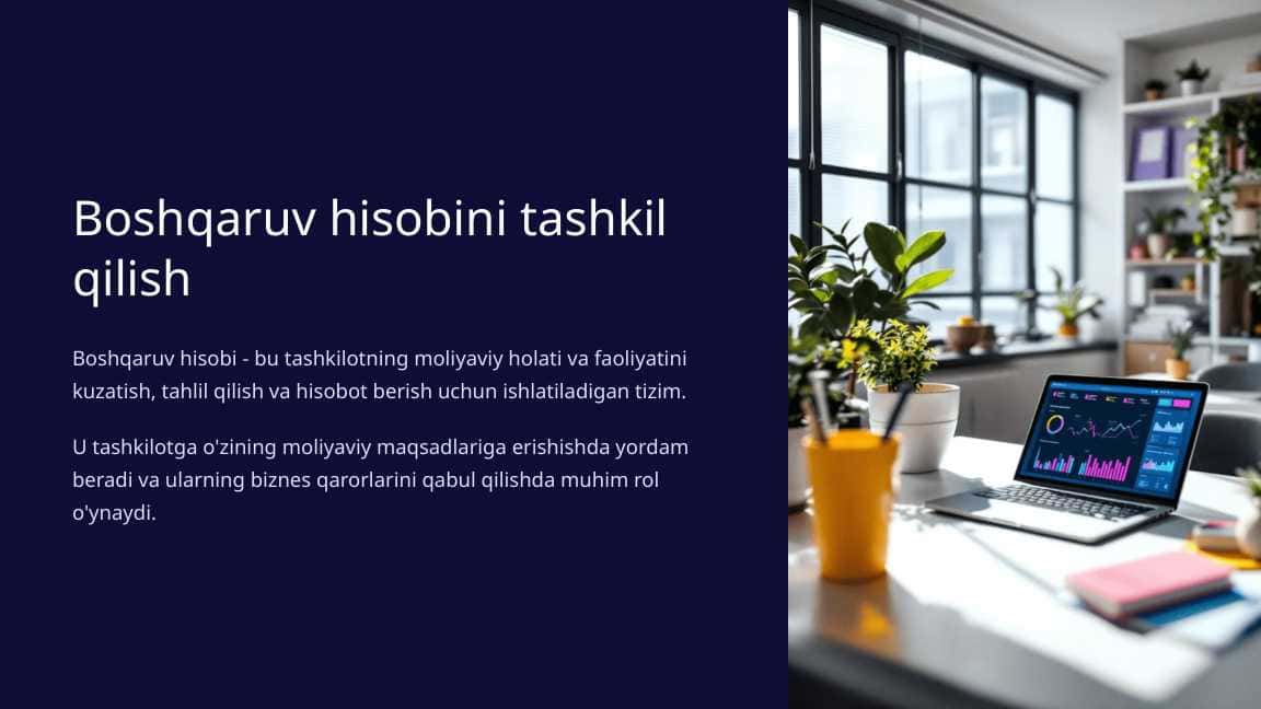 Boshqaruv hisobini tashkil qilish