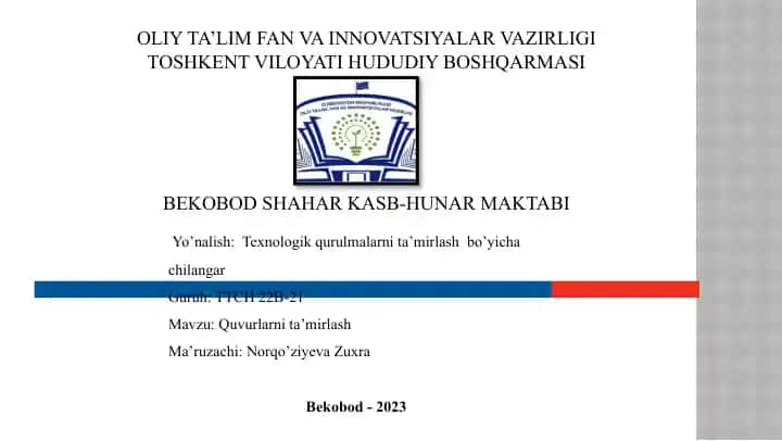 Quvurlarni ta’mirlash bo’yicha chilangar