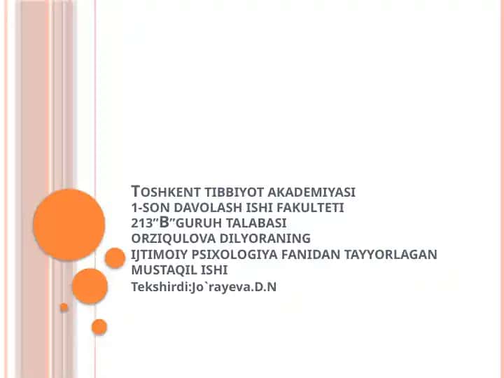 Sharq Mutaffakirlarining Psixologik Qarashlari