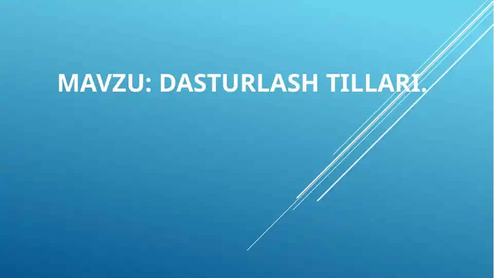 Dasturlash tillari