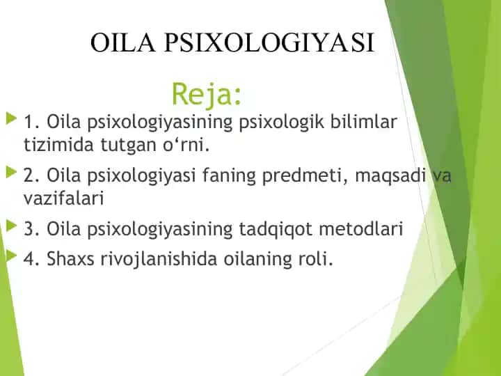 OILA PSIXOLOGIYASI