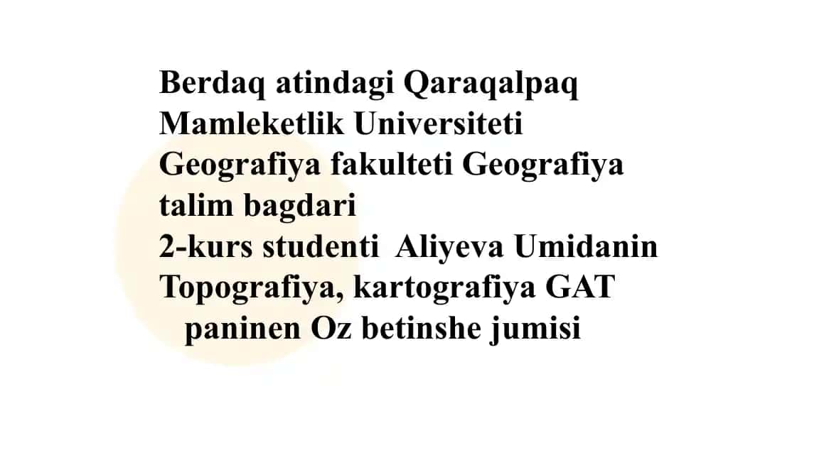 Topografik xaritalar va geografik koordinatalarini aniqlash