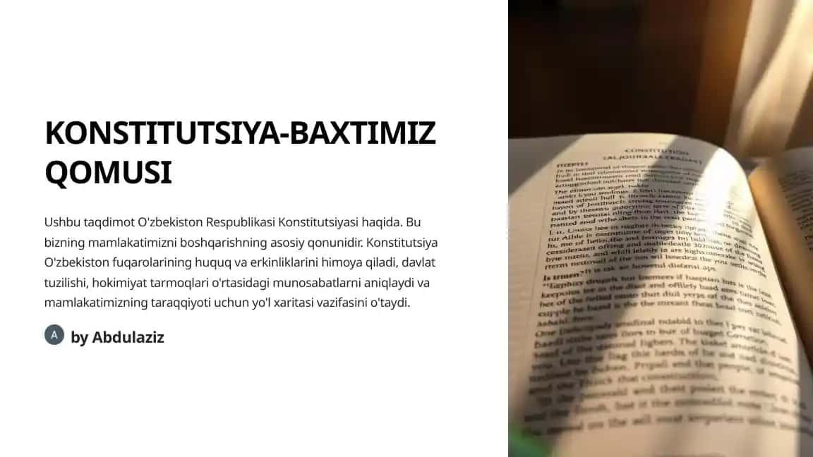 KONSTITUTSIYA-BAXTIMIZ QOMUSI