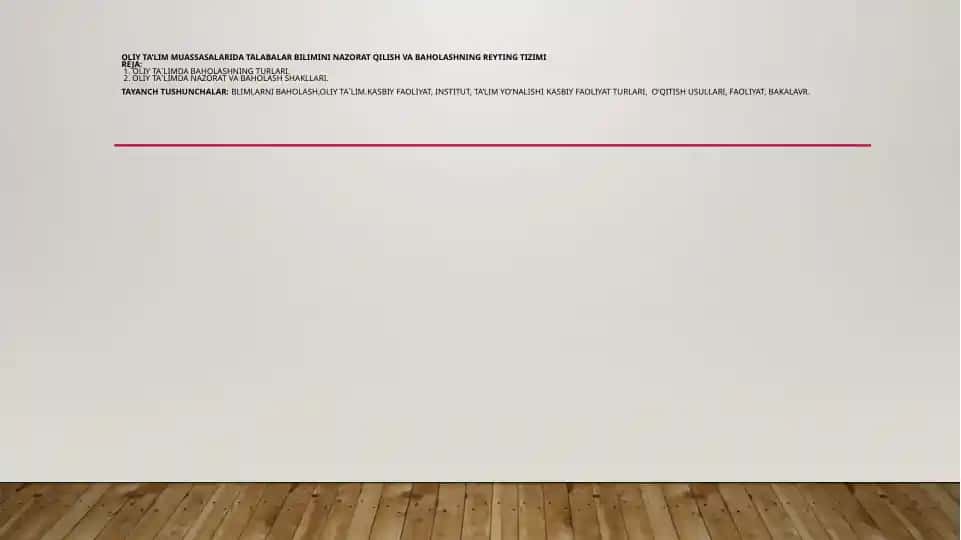 Oliy ta’lim muassasalarida talabalar bilimini nazorat qilishning reyting tizimi