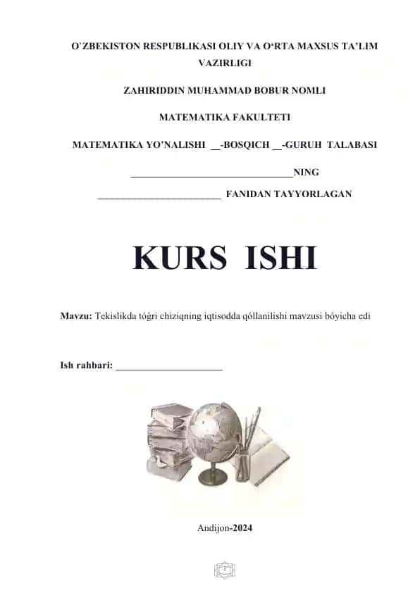 To'g'ri chiziqning iqtisodda qo'llanilishi